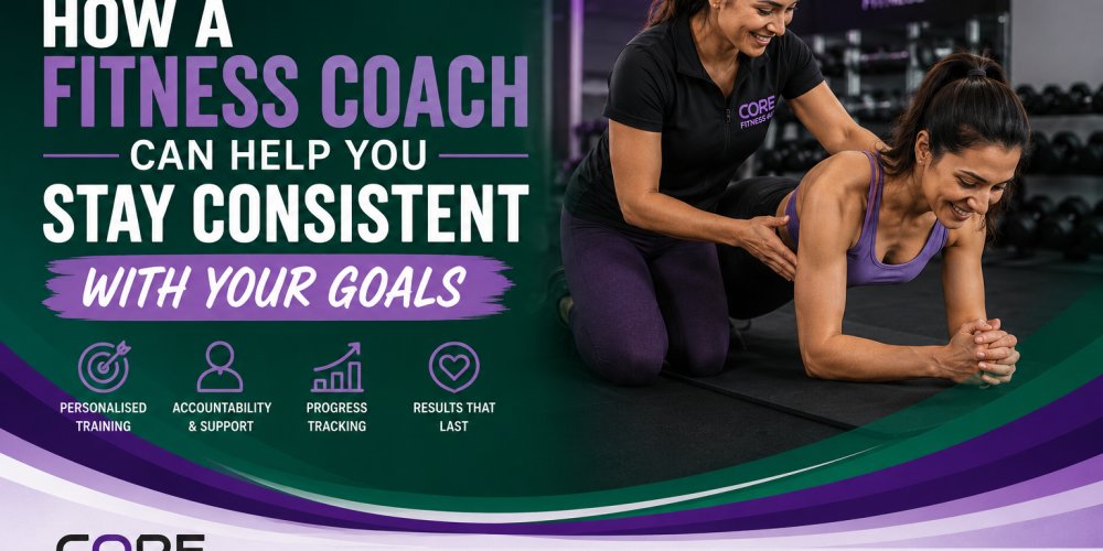 Fitness coach helping client with plank exercise